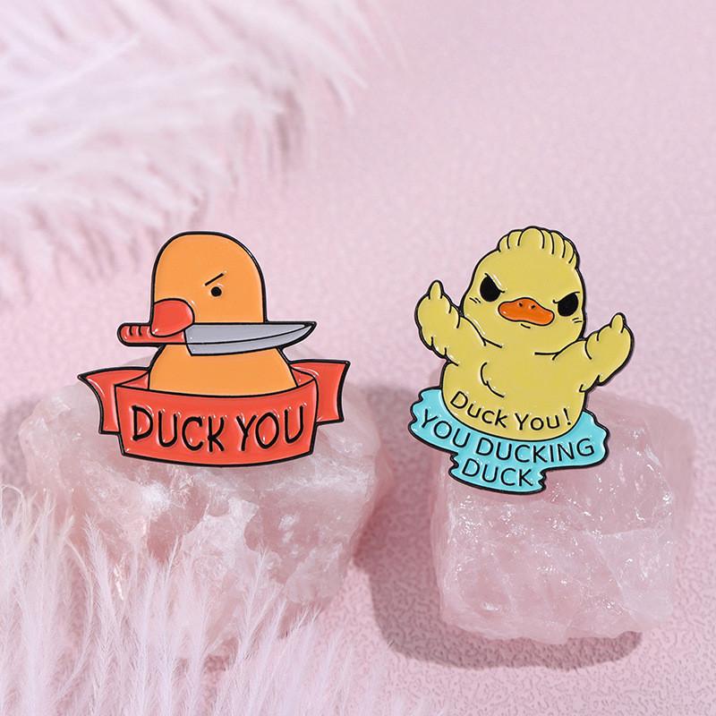 Cheerful Duck Yellow Brooch Playful Cartoon Animal Pin For Individual Style