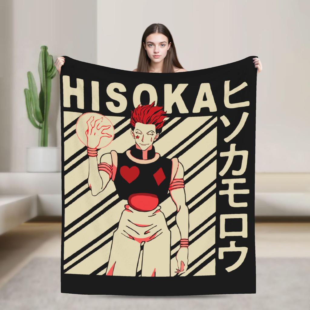 Hunter X Hunter Hisoka Decke Fleece Dekoration Anime Kawaii Manga Super Warme Kuscheldecke für Bettwäsche Auto Tagesdecken