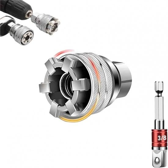 2025 Новый многофункциональный универсальный торцевой ключ - универсальный инструмент для обслуживания динамометрического ключа с храповым механизмом 3/8  и электродрели 1 Pc