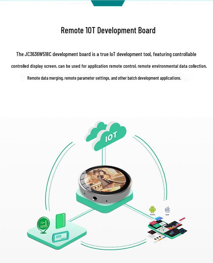 ESP32 Dev Board with 1.8" Round Capacitive Touchscreen, Smart Display, and Audio Spectrum Analyzer for AI Voice Chat.