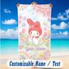 Beach Towel Custom Name Text, Quick Dry Large Towel For Beach HomeMy Melody