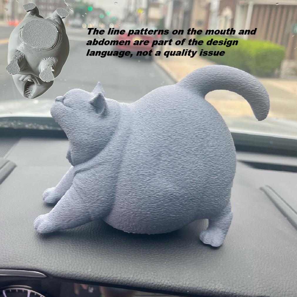1pc Yawning cat statue Toy, Compact Desktop Decor for Home, Office, Car, Perfect Gift for Cat Lovers (Christmas, Halloween, Birt