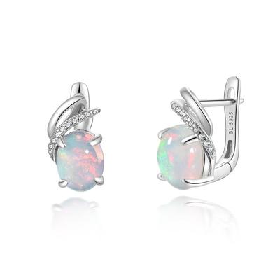 Orecchini colorati in pietra preziosa naturale di opale etiope in argento sterling 925, elegante regalo di compleanno per donne e ragazze