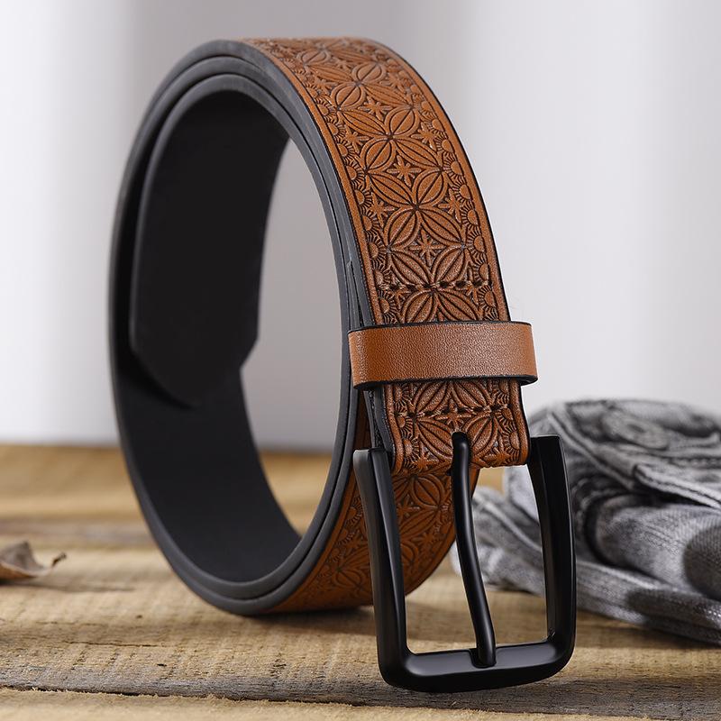 Retro Belt for Men Casual Business Simple Belt for Men Middle-aged and Young Men Fashionable Versatile Pin Buckle Belt