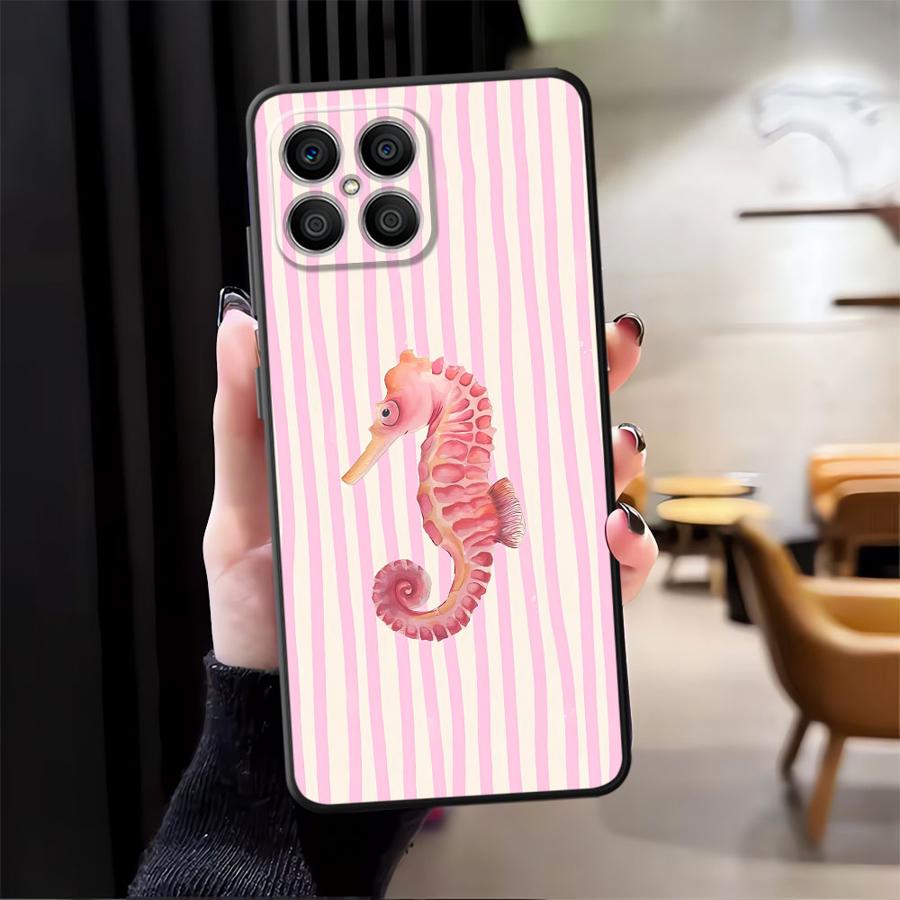 

Полосатый чехол-фунда на телефон с тематикой морской жизни для Honor 90 X9a X8 X5b Magic5Lite X6 X7 200 400 Lite 70 8X Honor X7b