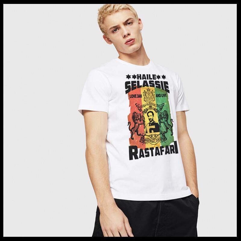 

Reggae t-shirt Roots Rock Rasta Flag Jah Rastafari Haile Selassie Rastaman chant 4XL
