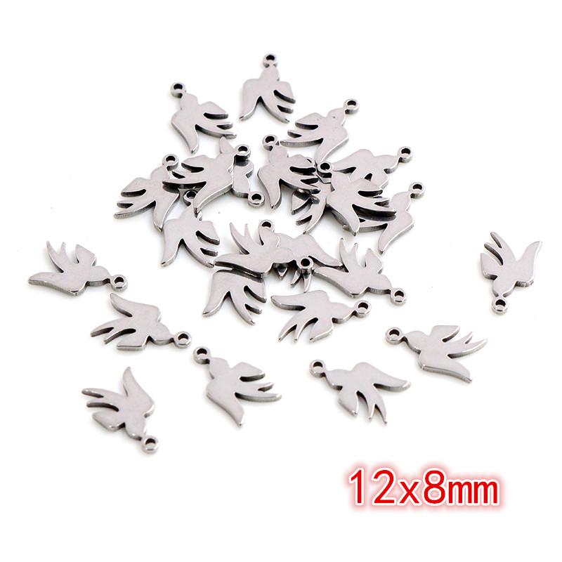 30pcs/lot No Fade Charms 316 Stainless Steel Butterfly tree heart Charms handmade Craft pendant Jewelry Making,DIY for necklace