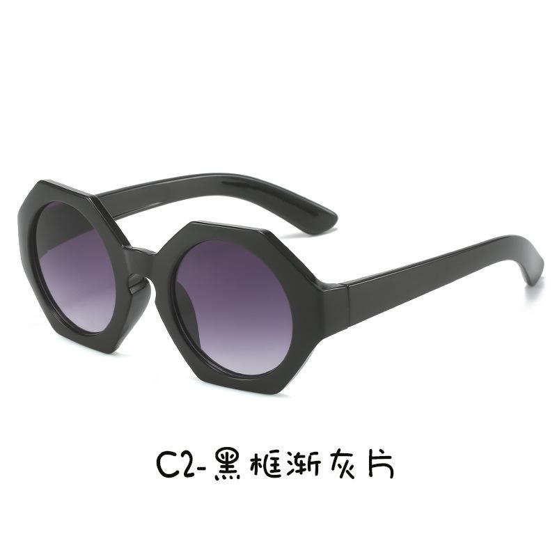 2025 New Polygonal Children's Girls, Fashionable Printed Cute Sunglasses For Summer Outings, Baby Sunshade Glasses