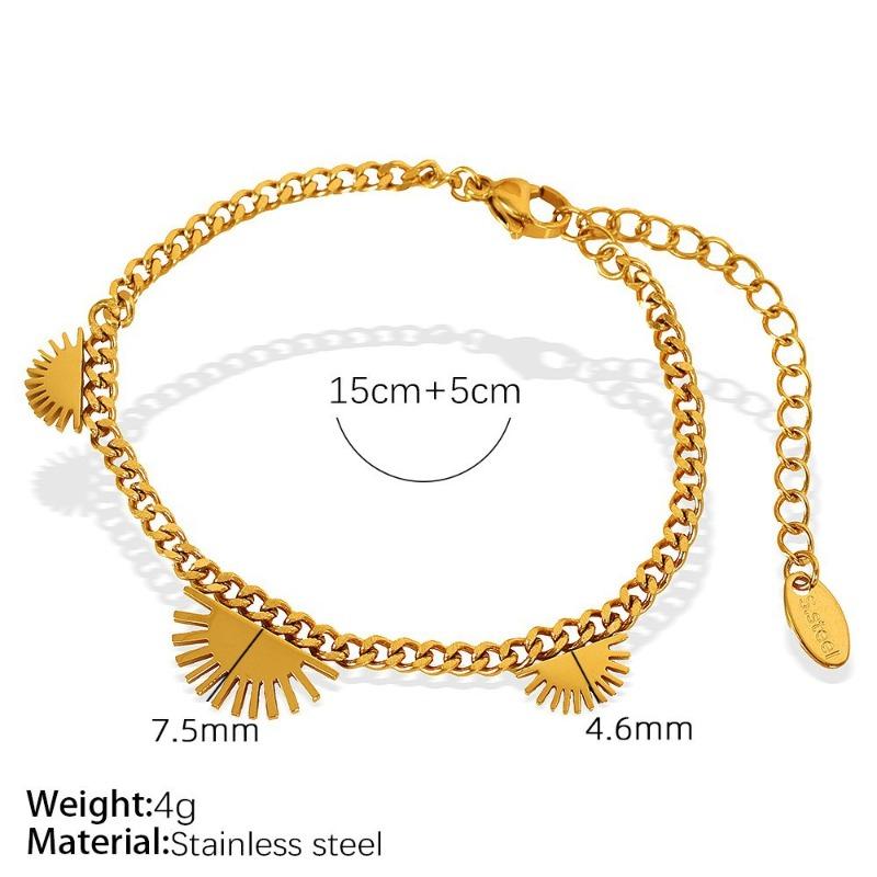 

European and american ins style high-end fashion retro simple sun tassel medieval gold-plated bracelet necklace