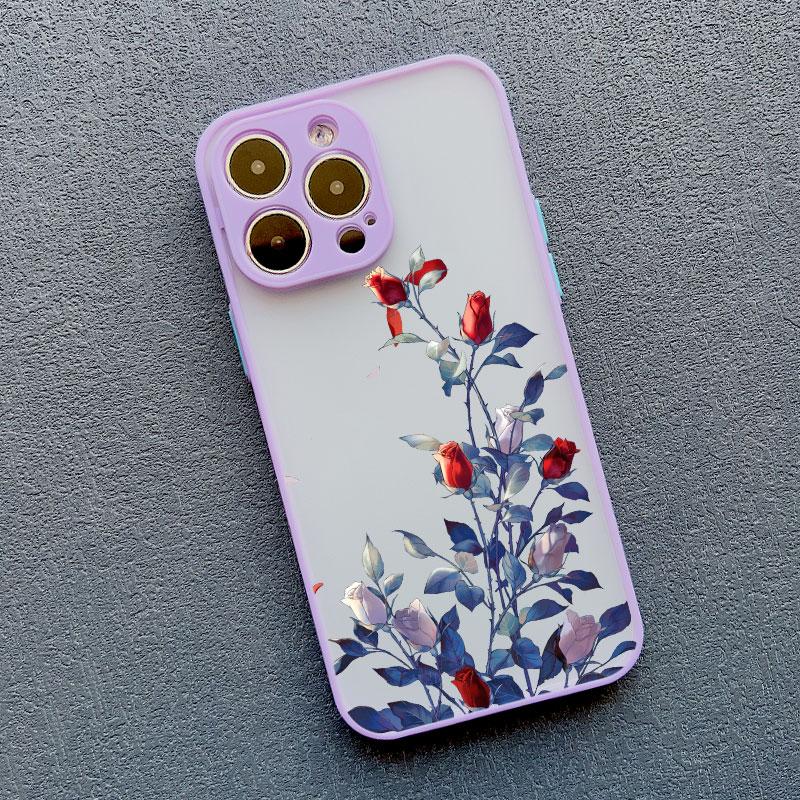 Rose Flower Phone Case For iPhone 11 Case iPhone 15 14 Pro Max 11 12 13 Pro Max Mini XR XS X 7 8 14 15 Plus SE2 Shockproof Cover