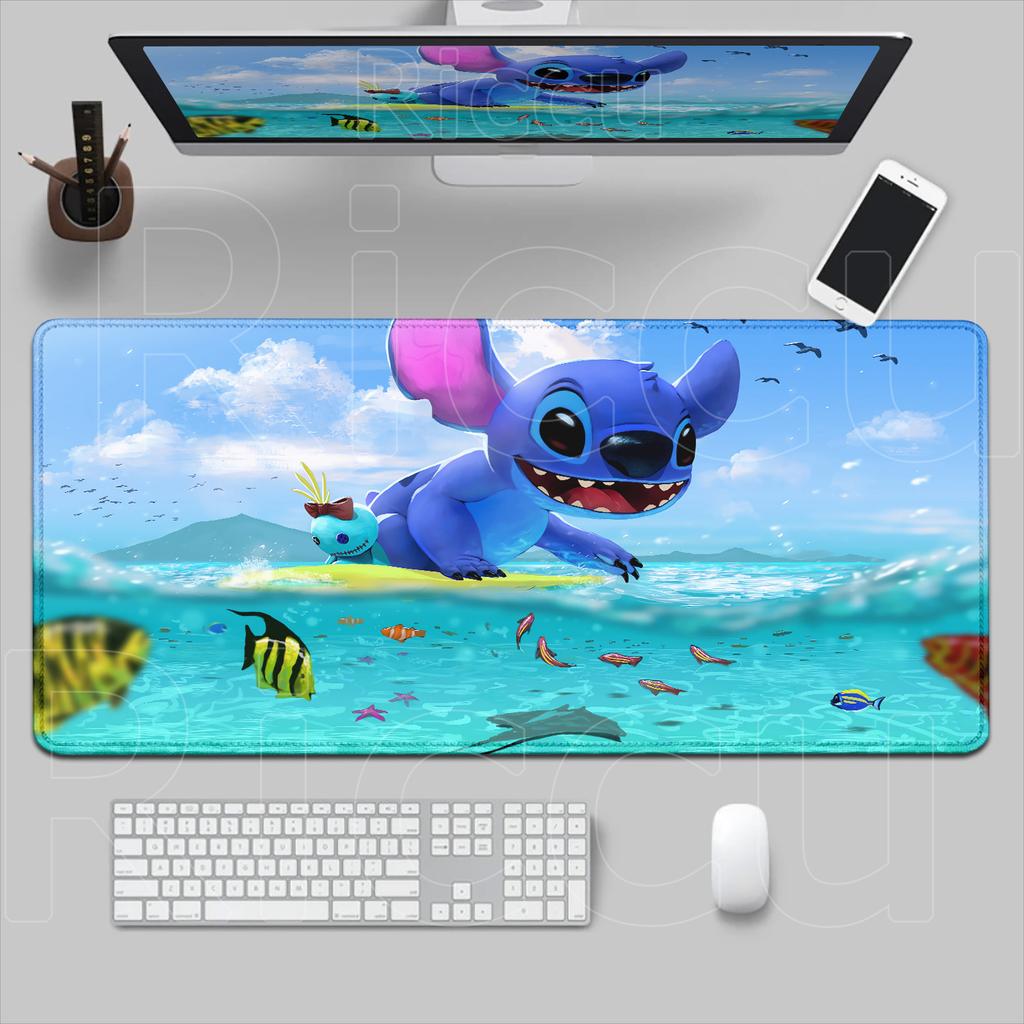 New Cute Wallpaper Stitch Mousepad Kawaii PC Keyboard Mouse Pad Laptop Gaming Accessories XXL Lockeage Non-slip Rubber Desk Mat