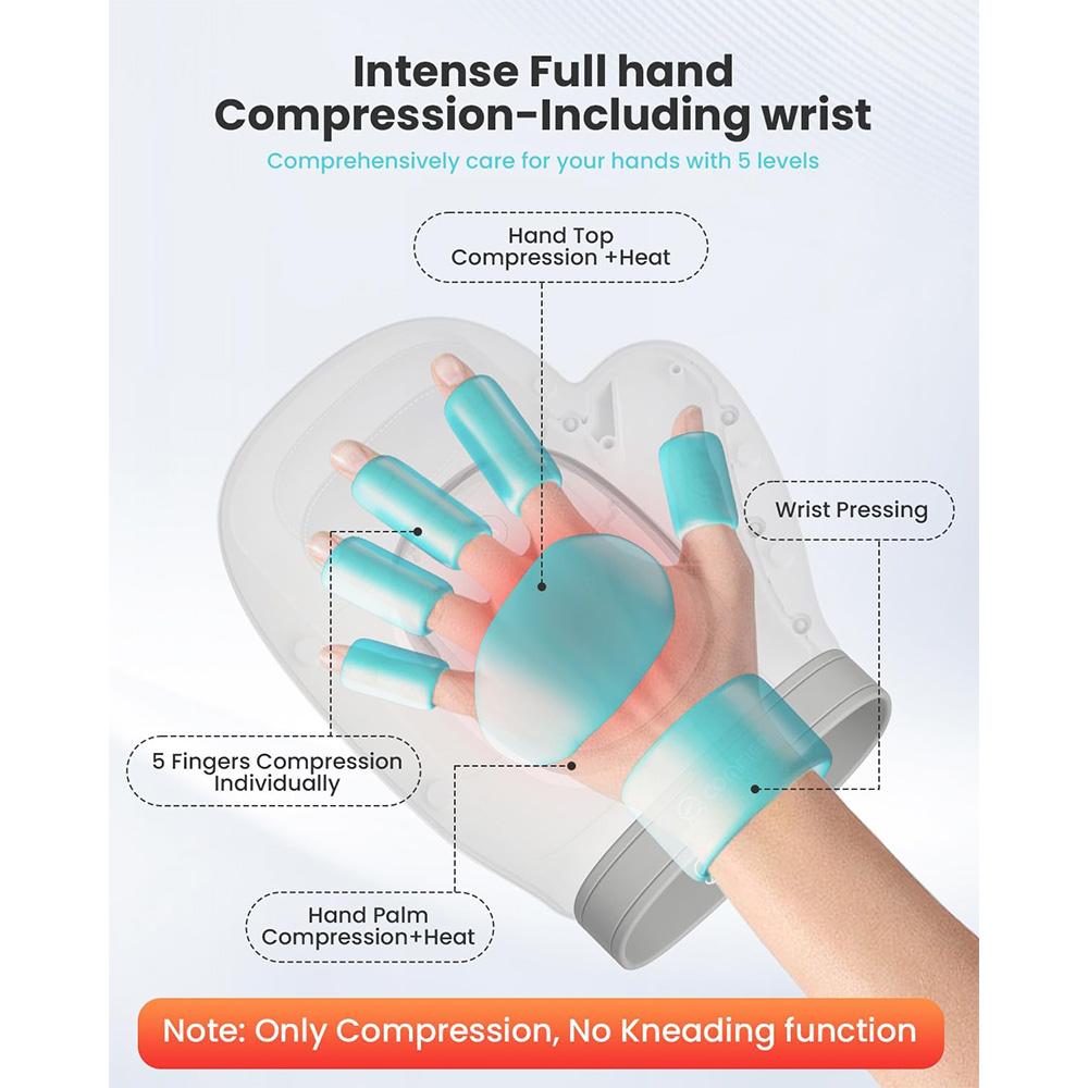 Updated Bigger Cordless Electric Hand Massager with Heat Compression  Carpal Tunnel Wrist Finger Massage Gifts