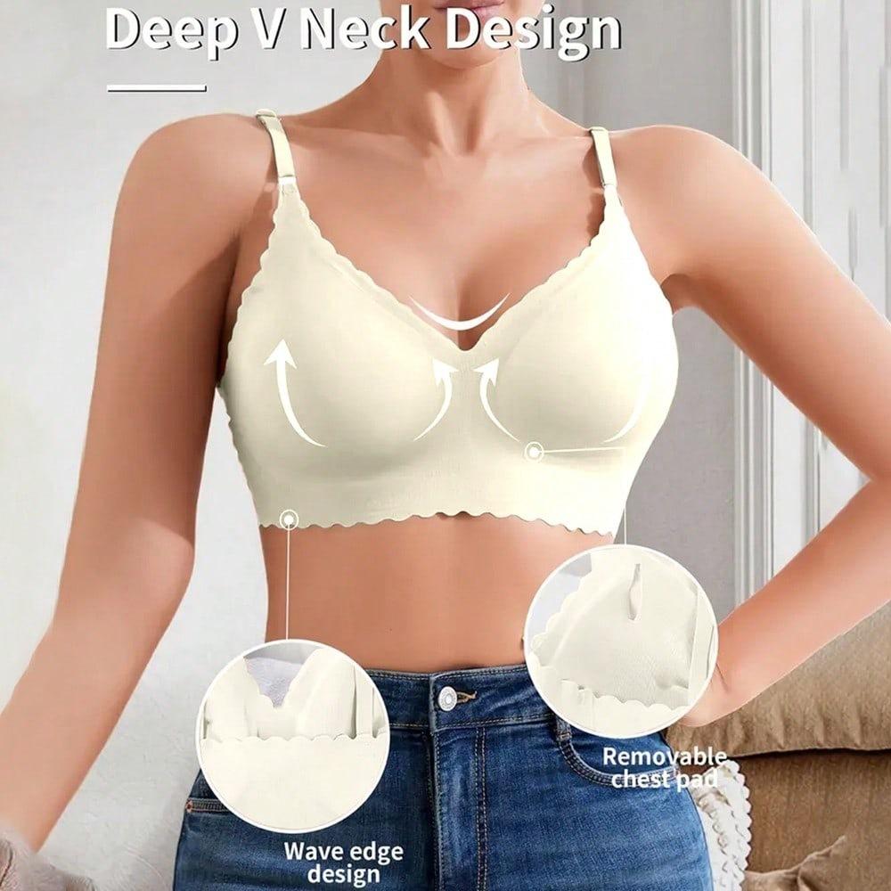 [Soft Wire-Free Bra] Soft Wire-Free T-Shirt Bra | Solid Color Seamless Underwear | Comfortable Close-Fitting for Daily Wear