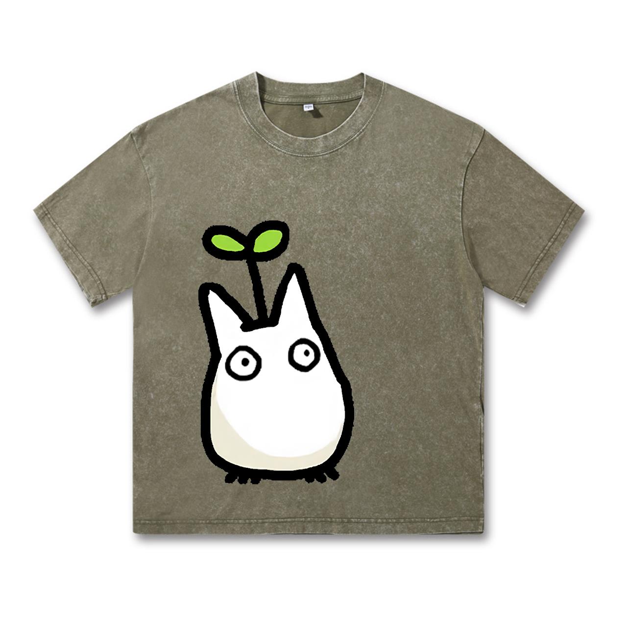 

Футболка Studio Ghibli Футболка Totoro Осень-зима Японская футболка Аниме-принт Мужская футболка Ретро-стираемая винтажная футболка 3XL
