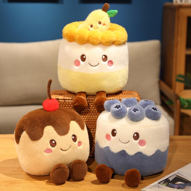 Simulated Cake Plush Toys Dessert Doll Doll Cute Strawberry Cake Blueberry Cake Doll Children's Gift