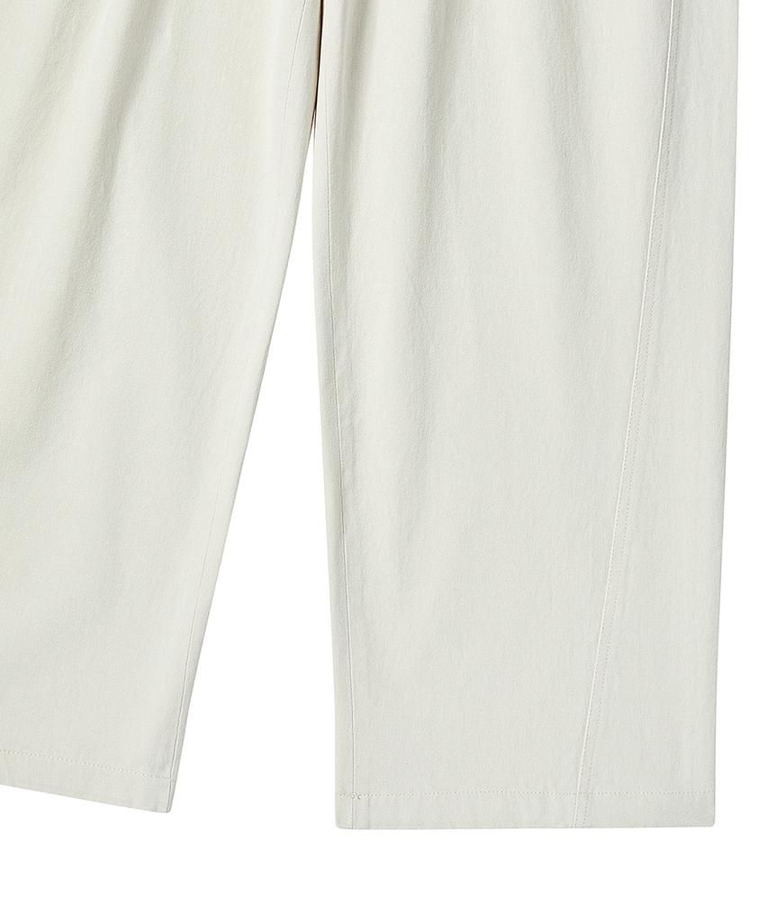 BEYOND CLOSET [Collection Line] Structured Cotton Curved Pants Cream