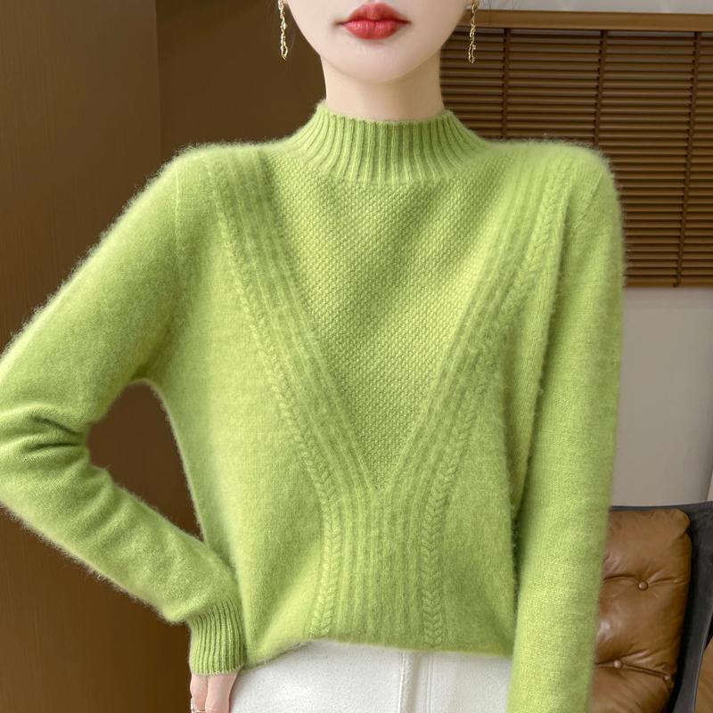 Women's cashmere sweater Qinghe cashmere 30% cashmere 70% wool Women's autumn and winter cashmere pullover soft and warm