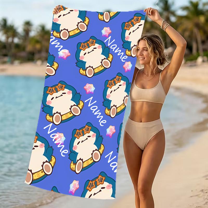 Customizable personalized beach towels Pokémon themed designs.Suitable for the beach, yoga, sports;ideal as beach accessories