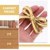 DOITOOL Brass Bow Shape Cabinets Knobs Gold Drawer Pulls Decorative Bow Knobs Cupboard Pull Handles for Home Kitchen Cabinet Hardware Cupboard