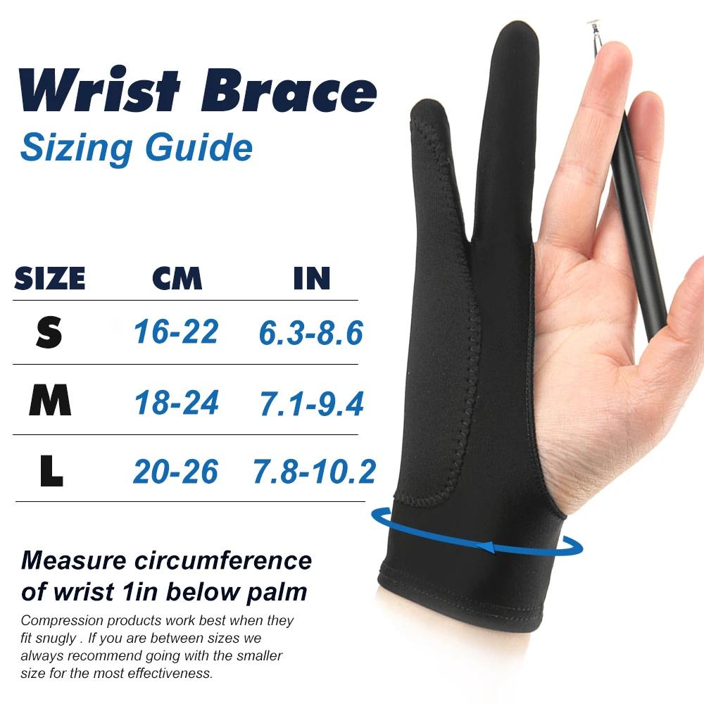 1Pcs Artists Gloves Two Finger Sketch Glove Anti Smudge Drawing Gloves Paper Sketching, Monitor Painting for Left & Right Hand