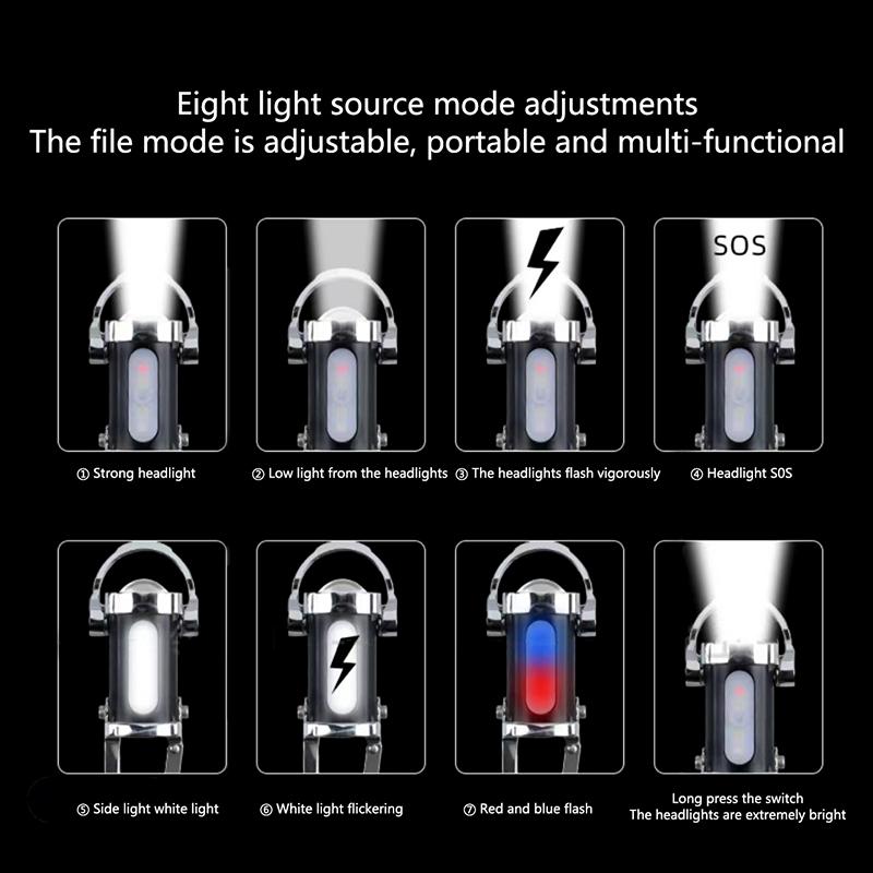 Led Keychain Flashlight Multifunctional Cob Work Light Keyring Practical Inspection Light Key Chain For Outdoor Activities