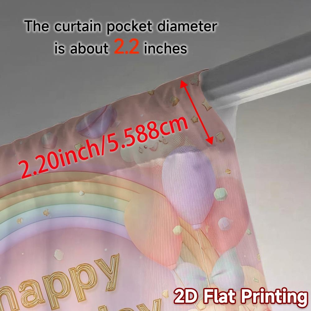 Set Of 2 Flat Printing Curtains Without Rod Birthday Bliss Chic Print Versatile Fabric Decorations Inside Made Polyester