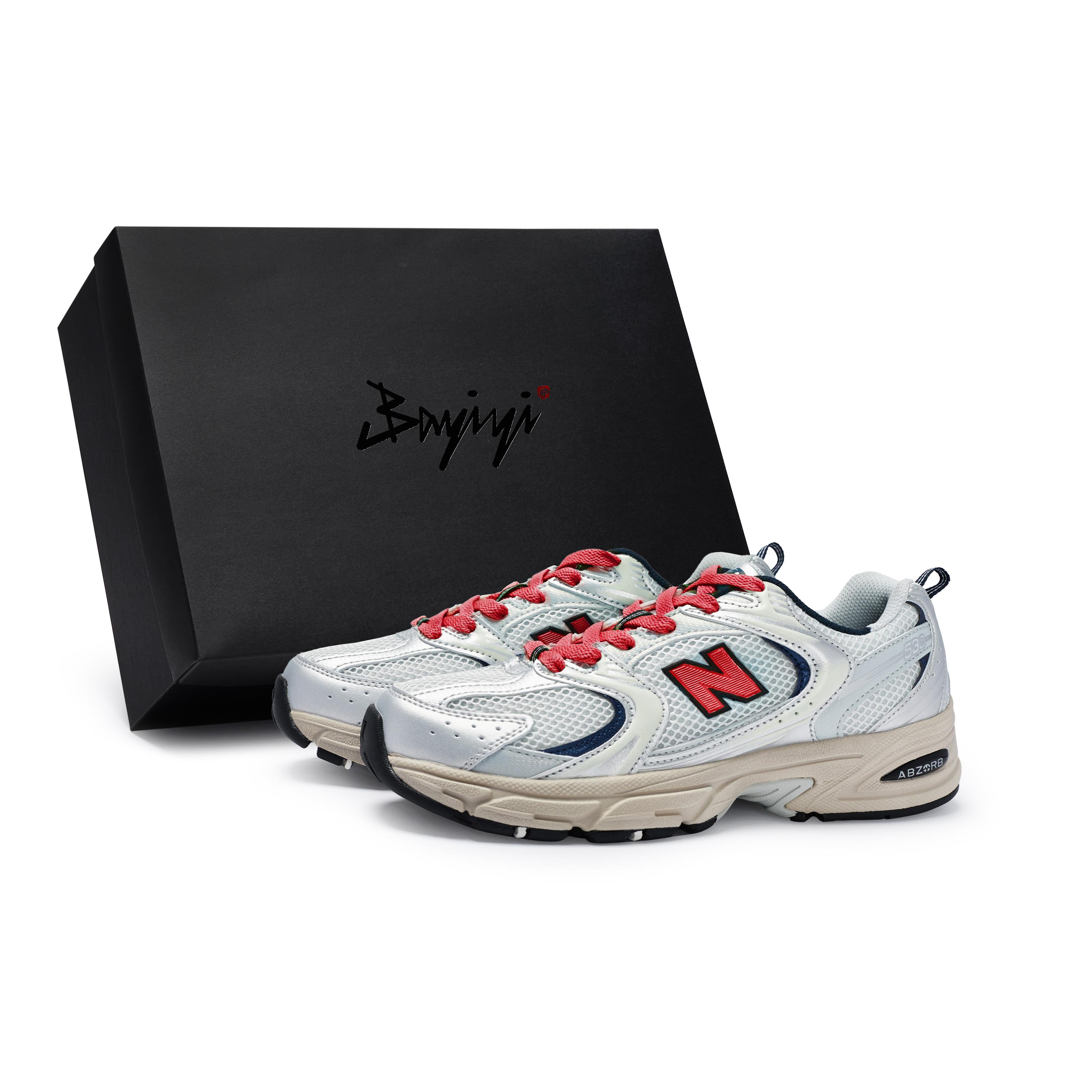 

New Balance NB 530 Cushioning Slip Resistant Breathable Low top Running Shoes Unisex Gray Silver Red MR530KA(Team80-S-BOX) 45