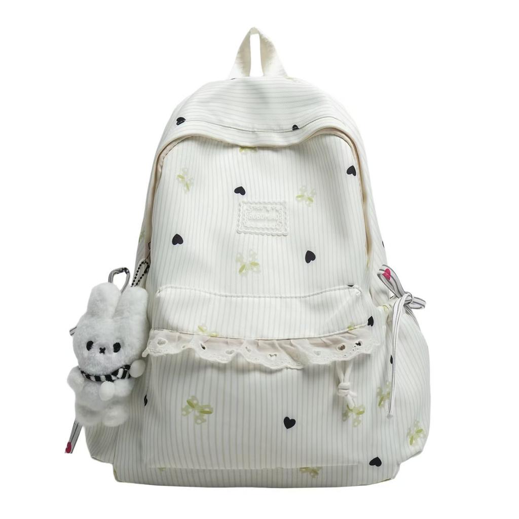 Schoolbag new Korean version ins literary double backpack Xiaoqing Xinfeng junior and high school students backpack large-capacity casual schoolbag
