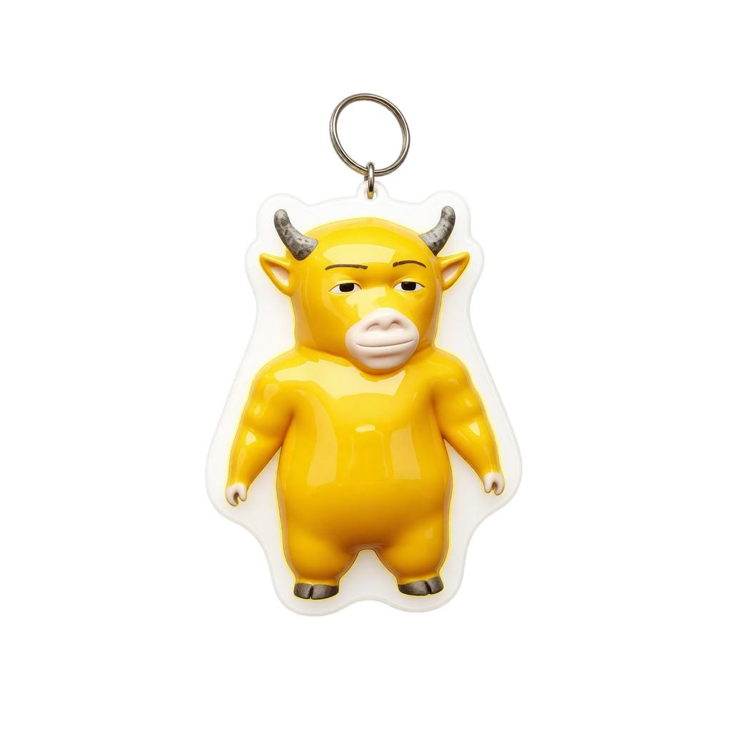 Cow Plush Keychain Pendant with Sound, Press to Play Voice, Funny Novelty Toy Bag Charm