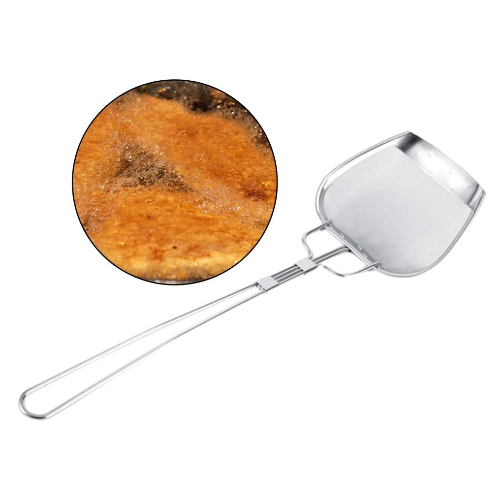 Silver Long Fat Skimmer With Fine Mesh Kitchen Essential For Mess-free Cooking Experience Wire Spoon Rust Strainer for