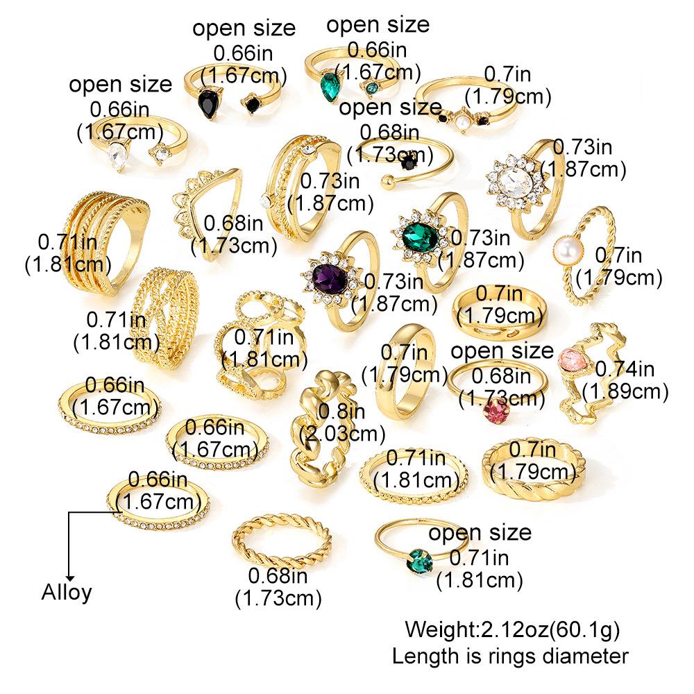 Simple Colored Beach Ring - Retro Butterfly Ring Set Combination