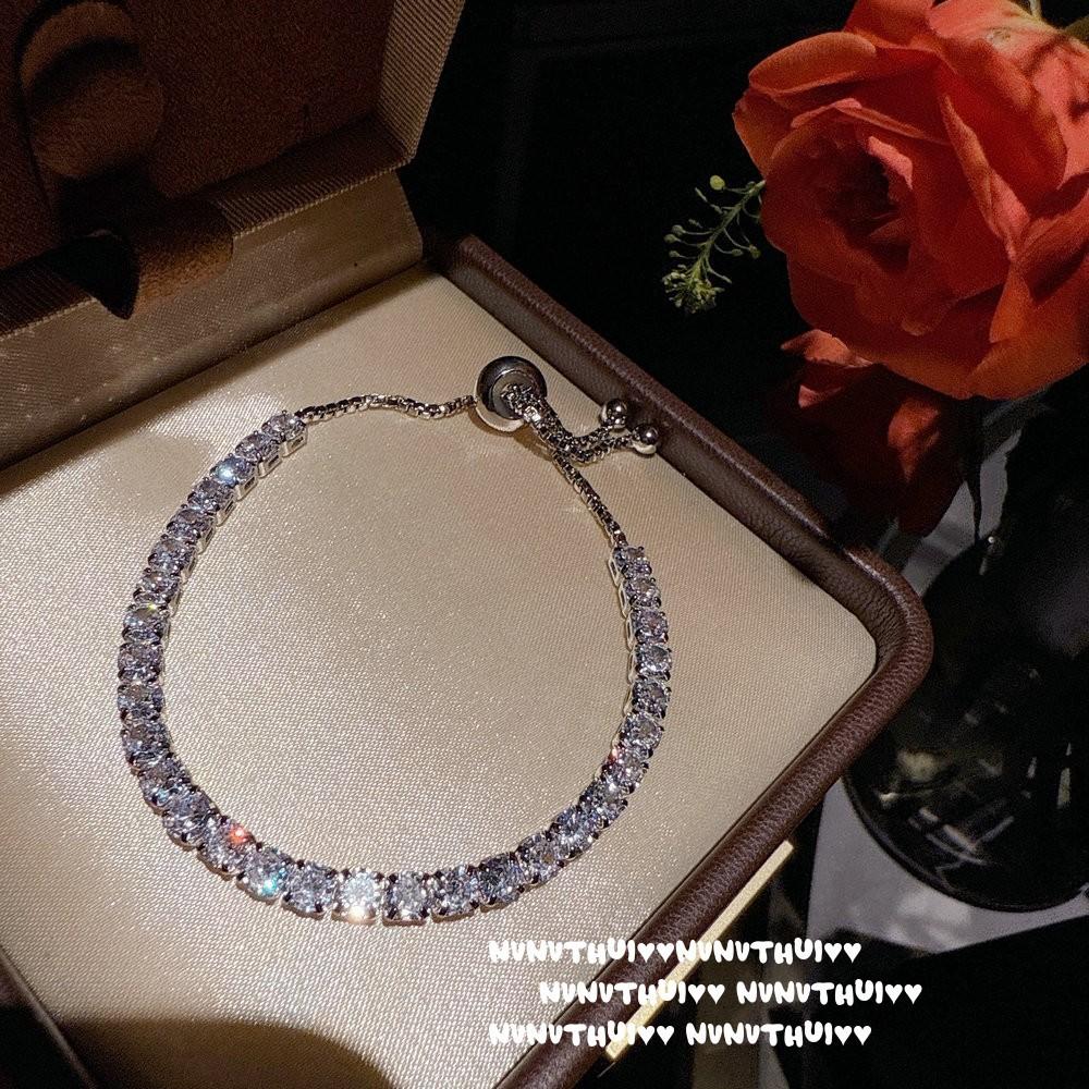 

Light Luxury Jewelry, Full Diamond T-Square Arrangement Gemstone Cuban Bracelet, Gilt Stacked Dream, Small Row Diamond Bracelet Bracelet Bracelet