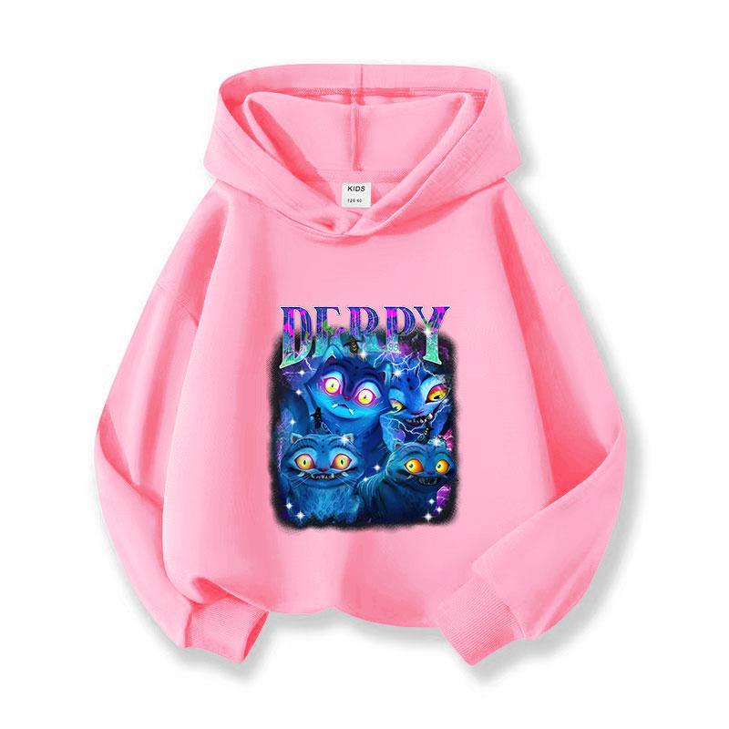 2025 Witcher Team New Children's Fashion Street Style Hoodie Casual Versatile Cartoon Printed Girls' Hoodie Sportswear