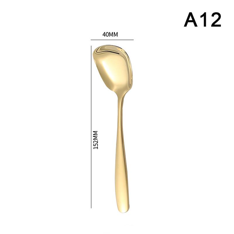 Big Salad Spoon Fork Set Stainless Steel Kitchen Food Server Pasta Utensils Public Gold Tableware Using Buffet Restaurant Tools