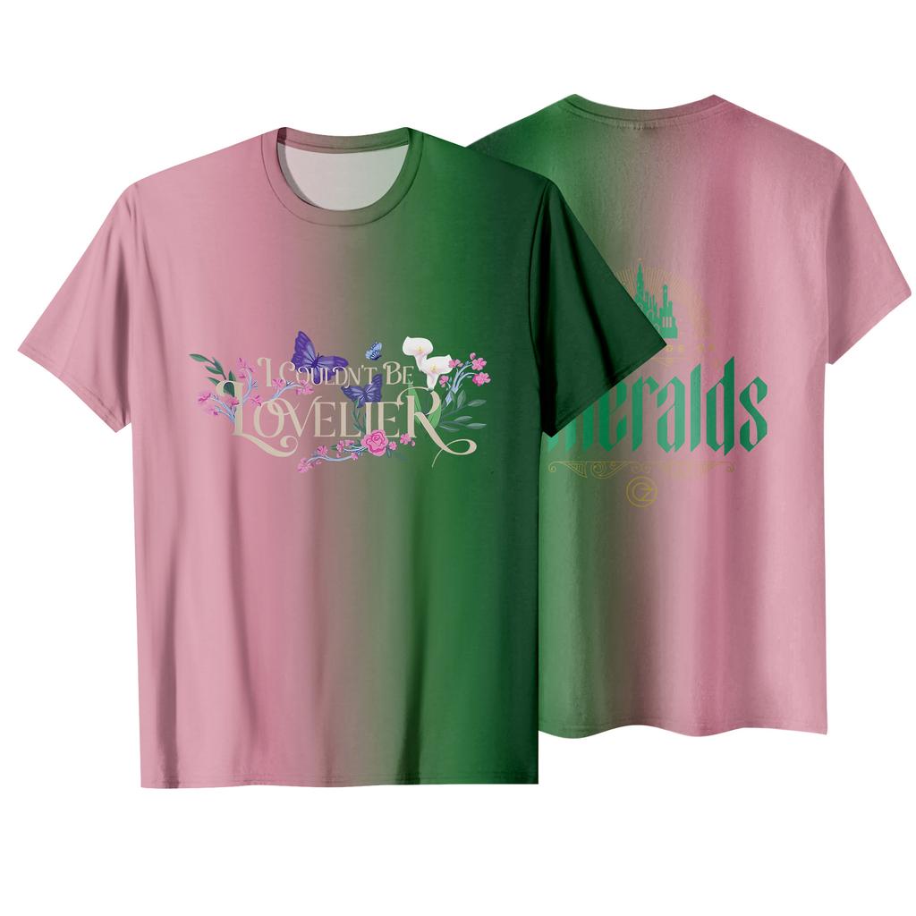 Fashionable Round Neck Short Sleeve Work Clothes Printed Tops For Womens Summer Tops