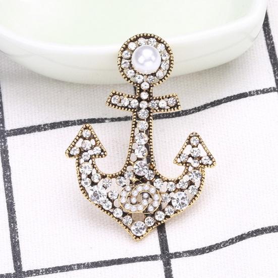 

Мужская брошь в военно-морском стиле из изысканного сплава со стразами, декор из искусственного жемчуга, унисекс, противоскользящая, высококачественная булавка для одежды, сумка для ювелирных изделий, шляпа, шарф