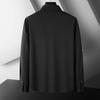 Dibinze Men's Plus Size Stretch Wrinkle-Free Embroidered Long Sleeve Shirt