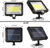 2/1 Pack of 100COB Waterproof IP65 Super Bright Solar Motion Sensor Wall Lamp Garden Outdoor High Brightness Lamp Garage Lamp