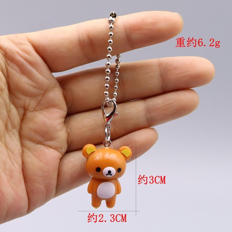 Non-Toxic 1Pcs Cartoon Kawaii Bread Bear Cute Little Yellow Chickek Figures Action Cartoon Keychains Bag Accessories Pendants Gift