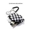 Fashion Brand Smiley Face Keychain: Chessboard Coin Purse, Backpack Charm, Mini Earphone Storage Bag for Men & Women.