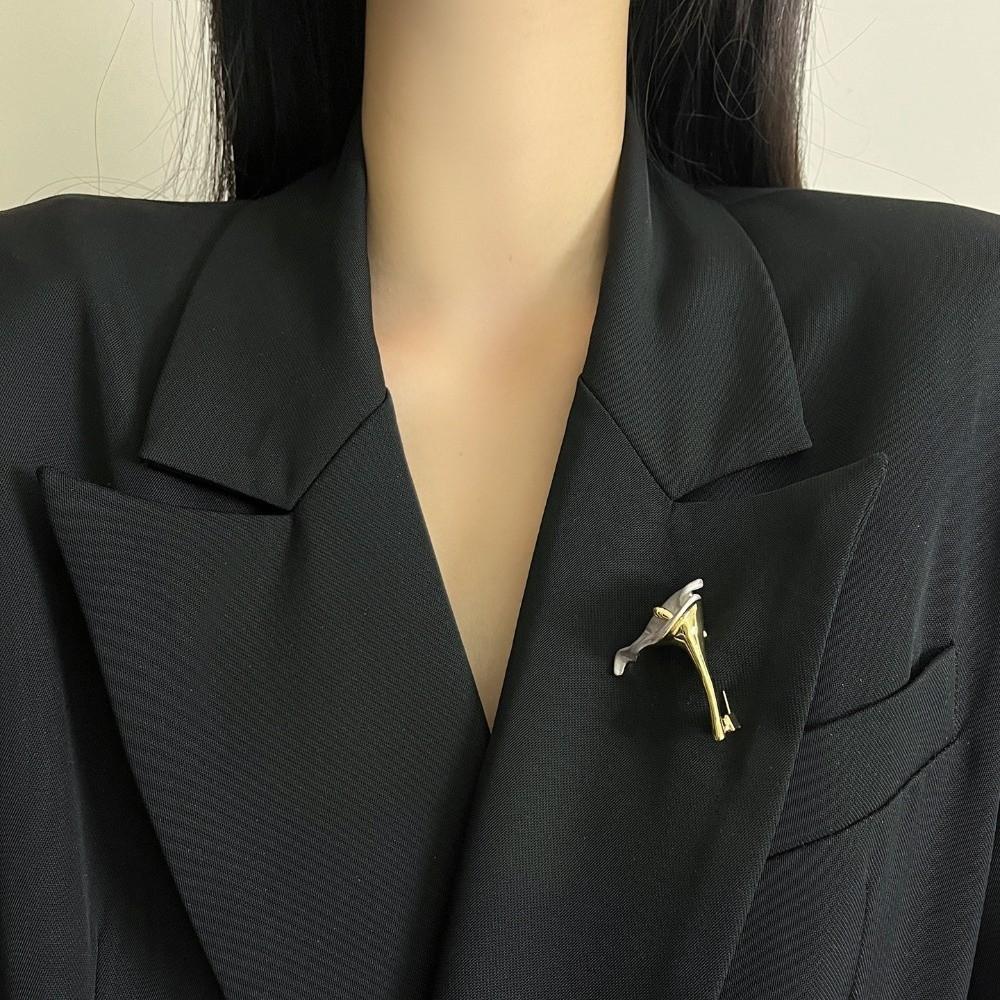 Corsage Ornament Calla Brooch French Style Metal Glossy Brooch Uniform Zantedeschia Pins  Party