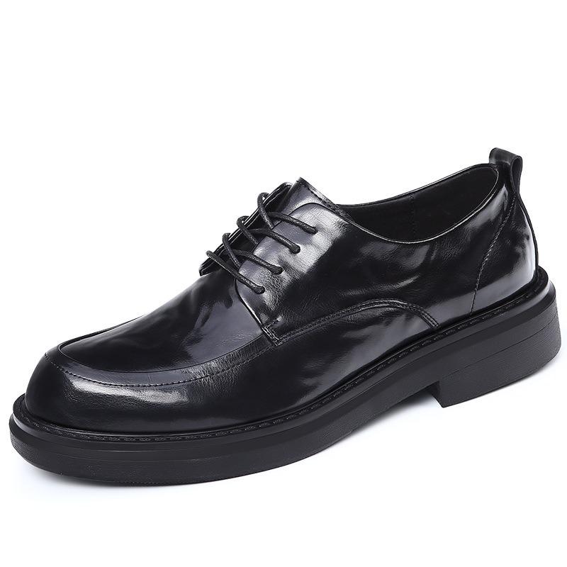 Leather shoes men's new business dress genuine leather men's leather shoes casual thick-soled breathable soft-faced British wedding shoes