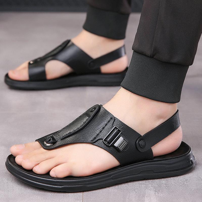 Men's Big Size Summer Sandals: Soft Sole, Non-Slip, Outdoor Flip-Flops, Two-Way Beach Shoes, Sizes 45-48