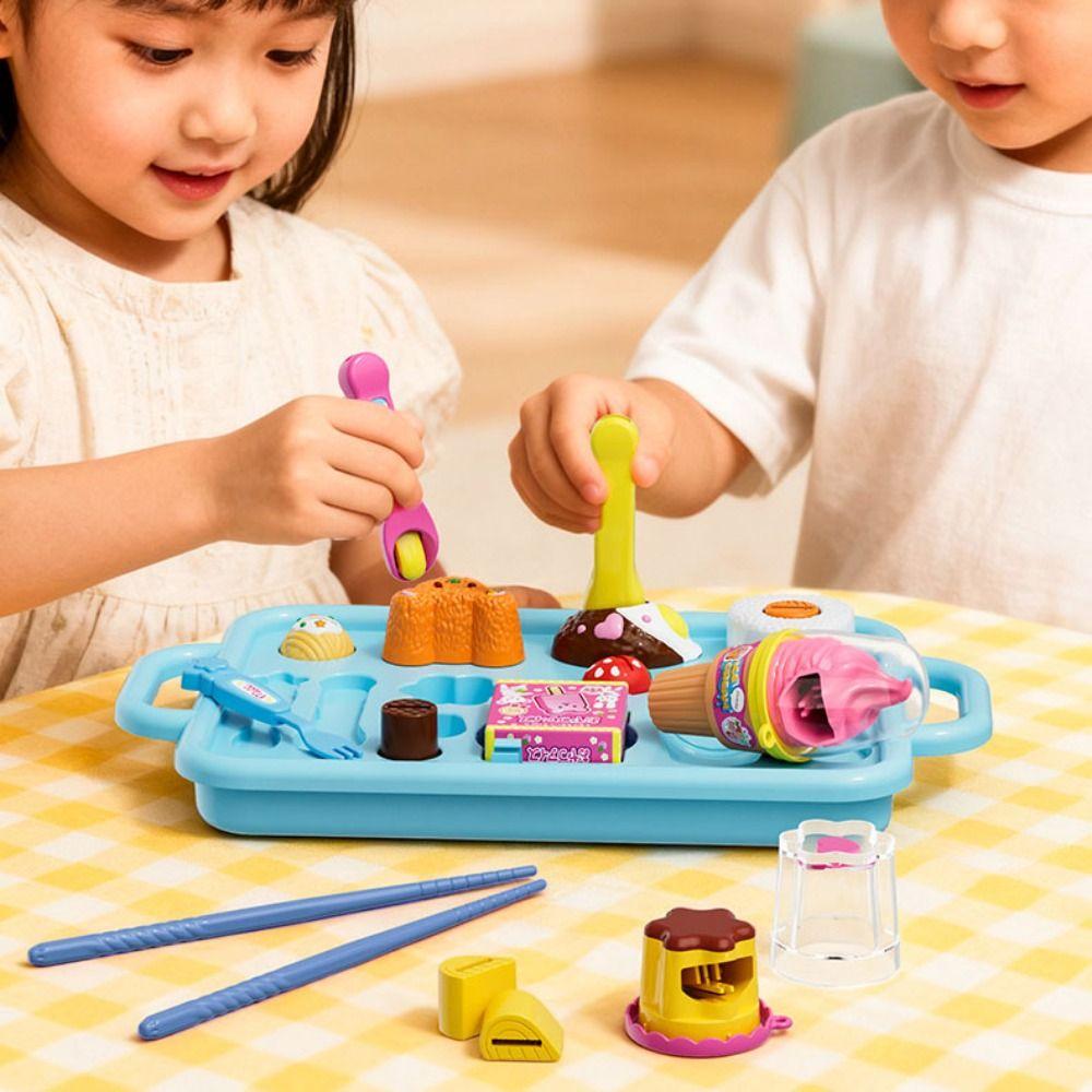 Pretend Play Lunch Box Pudding Toy Little BearShape Play House Toys Pudding Feeding Set  Kids Toy