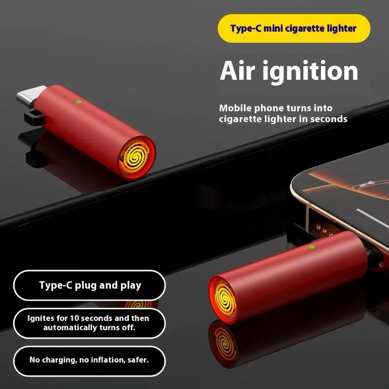 1 Pcs Type-C Portable Low Consumption Mini Electronic Lighter Windproof And Energy Saving Outdoor Phone Lighter
