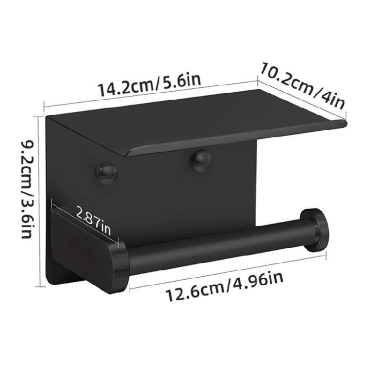 Contemporary Wall Fixed Paper Towel Rack with Attachments & Shelf Strong Metal Resistant Designing For Bathroom Kitchen