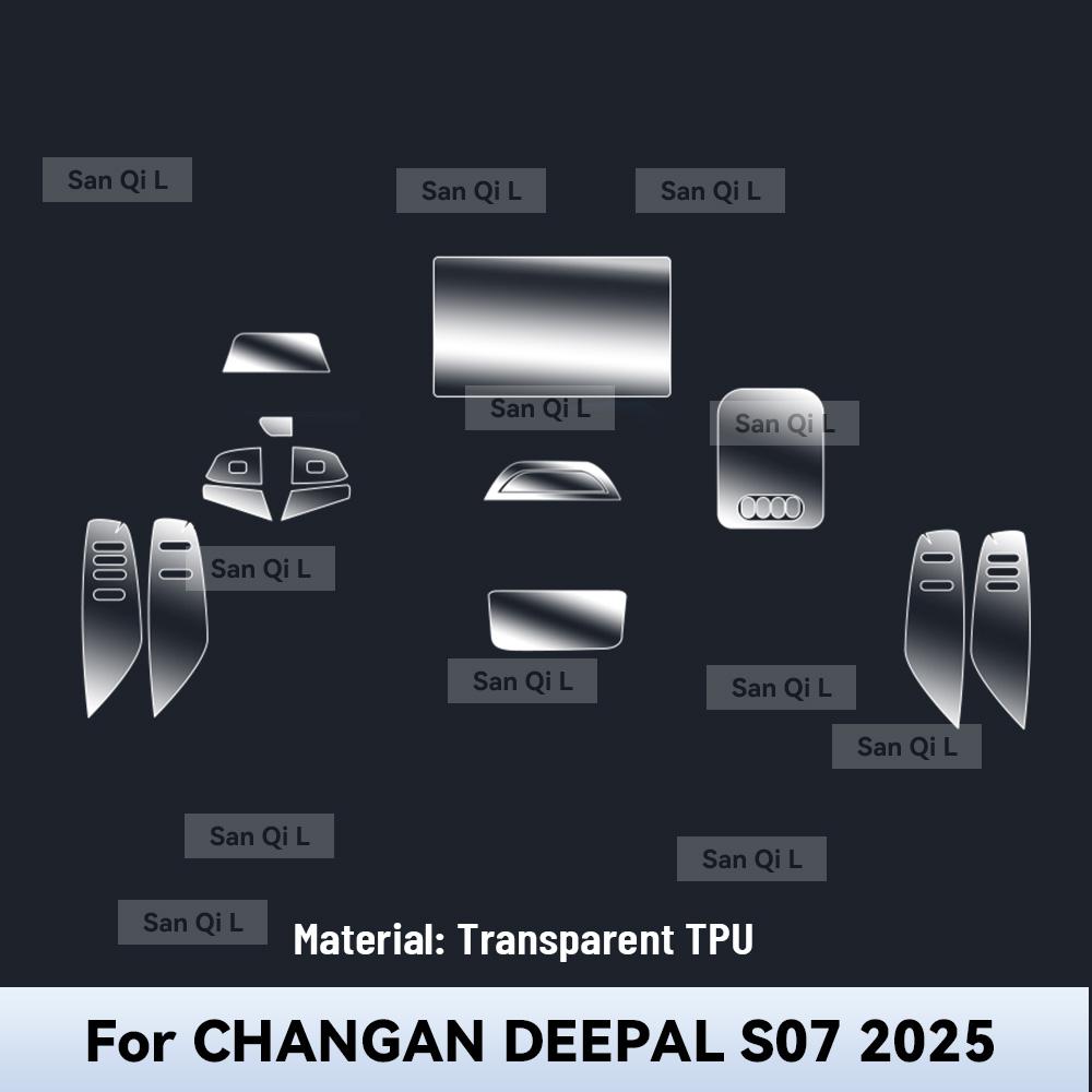 For CHANGAN DEEPAL S07 2024 2025 Car Center Console Media Dashboard Navigation TPU Anti-scratch Protector Interior Film Left rudder driving
