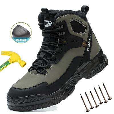 Man Safety Shoes Puncture-Proof Work Sneaker Waterproof Work Shoes Steel Toe Shoes Safety Boots Indestructible Shoes Lightweight
