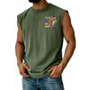 Men's Casual Sleeveless Tank Top Crew Neck Muscle Shirt with Graphic Print Lightweight Comfortable Fit for Everyday Wear