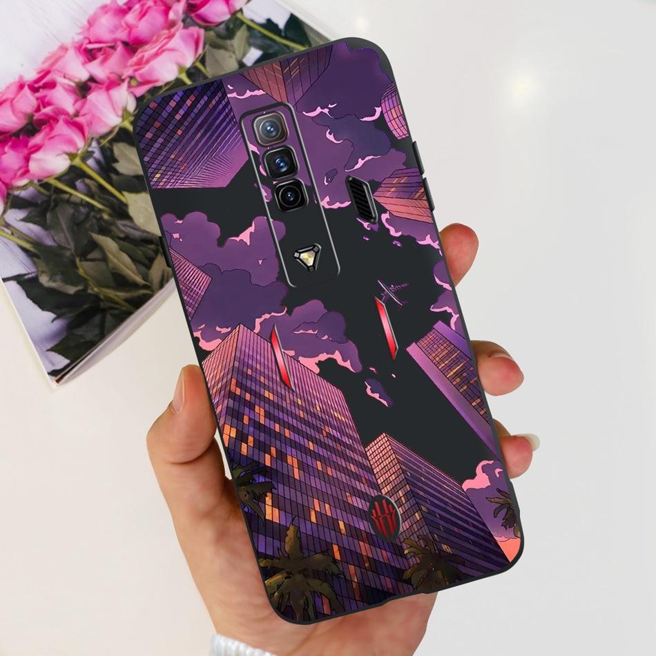 For ZTE Nubia Red Magic 7 7S Pro Case Zte nubia REDMAGIC 7S 7Pro Fashion Cool Pattern Black Silicon Soft Phone Cases